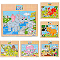 Miniatyrbild 2 av 5: Träpussel med Färgglada Dinosaurier och Zebra - Smart Leksak för Barn