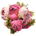 Miniatyrbild 5 av 5: Pion simulering kärna blomma simulering 13 pion blommor på hösten simulering blommor hem bröllop dekoration (1 bunt röd böna cell)