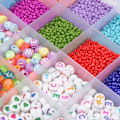 Miniatyrbild 2 av 5: Trådda pärlor 24 mesh, 3mm, Mini Craft pärlor, Små fröpärlor för hantverk, för DIY-kedjor