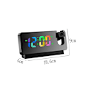 Miniatyrbild 2 av 5: Spegelprojektionsklocka Led storbildsskärm Silent Snooze Kreativ elektronisk projektionsväckarklocka svart