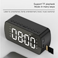 Miniatyrbild 4 av 4: LED-spegel Digital väckarklocka Big Time Display Bord Väckarklocka Trådlös högtalare Subwoofer Musikspelare Bluetooth stöd (svart)