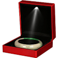 Miniatyrbillede 2 af 5: LED-belyst ringæske, moderigtig LED-belyst ringopbevarings smykkeskrin displayetui gave (armbåndsæske størrelse), rød