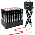 Miniatyrbild 1 av 10: Highlighter Twin Tip Sketch Marker Pens Set med bärväska Graffitipennor - 60 färger