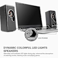 Miniatyrbild 4 av 5: Datorhögtalare, PC-högtalare stereoljud USB-driven multimediahögtalare med färgglad LED-lampa för stationär dator bärbar dator PC (tvåpack)