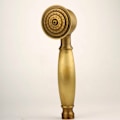 Miniatyrbild 4 av 5: Nostalgisk retro blommmunstycke duschhuvud - mässing guldpläterad (guld mikrofon handdusch)