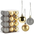 Miniatyrbild 2 av 4: Gobesty Lot De 24 Boules De Nol Incassables Suspendre Pour Sapin De Nol, Dc（Golden）
