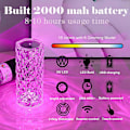 Miniatyrbilde 3 av 5: 2023 Touch Bordlampe Krystall Led Nattlys, 16 Farger Oppladbar Rose Diamond Bordlampe Med Touch