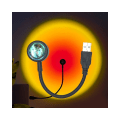 Miniatyrbild 2 av 5: 1x USB Sunset Lamp LED Rainbow Neon Night Light Projektor Fotografi Vägg Atmosfär Belysning för Sovrum Heminredning Present