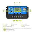 Miniatyrbild 3 av 5: Solcellsladdningsregulator, 30A solpanelregulator 12v/24v Pwm automatisk parameterjusterbar LCD-display solpanelbatteri