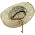 Miniatyrbild 2 av 5: Utomhus cowboy halmhatt bred brättad solhatt med vindtät snöre som andas casual strandhatt (khaki färg)