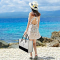 Miniatyrbilde 4 av 5: Personalisert Initial Lerret Strandveske, Monogrammert Gave Tote Bag For Kvinner