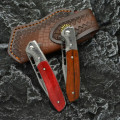 Miniatyrbild 5 av 5: Knivfodral i läder, hopfällbart knivfodral i läder, knivslida fickknivfodral i läder, slitstark, fickkniv begära