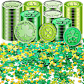 Miniatyrbilde 1 av 5: 250 stykker St. Patricks Day kløverbladmynter 3-blad og 4-blad lykkemynter grønne og plast St. Patrick konfetti grønn bordkonfetti til St. Patrick
