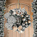 Miniatyrbild 2 av 5: Julkrans Konstgjorda Blommor Champagne 25cm Julkransar Jul Spiskrans För Inomhus Utomhus Jul Dekor För Dörr Vägg Fönster