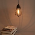 Miniatyrbillede 2 af 5: Retro vintage pendellampe pendel lys loftlampe burlampe E27 fatning til spisebord, soveværelse, cafe bar, læseværelse belysning