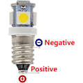 Pikkukuva 4 / 5: 10 kpl E10 12V Viileän Valkoinen LED-Lamput 5SMD 0,5W 50LM Lamppu (Kylmä Valkoinen)