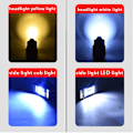 Pikkukuva 5 / 5: Aurinkokennoinen LED-taskulamppu USB-ladattavalla, COB-työvalolla, vedenpitävä aurinkovalo ulkoilmaretkeilyyn