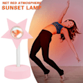 Miniatyrbillede 2 af 4: 2024, solnedgangslys natlys projektor USB LED-lampe 180 graders rotation regnbue projektionslampe solnedgang