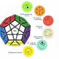 Miniatyrbilde 5 av 5: Megaminx-kube, 3x3x3 Pentagonal Hastighet kube Dodekaeder Magisk kube Puslespill leketøy