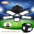 Miniatyrbild 2 av 4: Led Five Leaf Garage Light Deformation Folding High Bay Light 80w Vit LightBlack