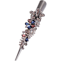 Miniatyrbild 1 av 5: 1PCS Rhinestone Duckbill Clip Kvinnors Krokodil Hårklämma Lång Duckbill Clip Näbbklämma (Mörkblå)