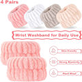 Miniatyrbillede 5 af 5: 8 stk. Spa Håndledsvaskebånd Mikrofiber Håndledsvaskehåndklæde Bånd Håndledsband Til Vask Ansigt Absorberende Håndledsband Håndleds svedbånd Til Kvinder Piger Forhindrer Liq