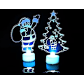Miniatyrbilde 2 av 5: 2 stk 3D julelamper, akryl julenissen eiffeltårn figur led nattlys