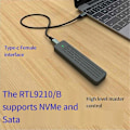 Miniatyrbild 5 av 5: M.2 Aluminium SSD-låda, Stöd för NVMe/NGFF SATA Typ-C USB3.2 Gen2 Aluminium 10G Dubbelavtal Graf