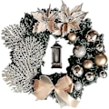 Miniatyrbild 1 av 5: Julkrans Konstgjorda Blommor Champagne 25cm Julkransar Jul Spiskrans För Inomhus Utomhus Jul Dekor För Dörr Vägg Fönster