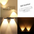 Miniatyrbillede 3 af 5: LED væglampe 6W entrévæglampe 360° roterende væglampe Badeværelseslampe Aluminiumseffekt trappelampe (6W varm hvid)