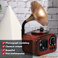 Miniatyrbild 2 av 5: Musikbox i form av en grammofon, mekanisk retrospeldosa för skrivbordsdekoration, delikat musikalisk present