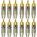 Miniatyrbillede 1 af 5: 12 stk. RCA-han-stik, RCA-lyd-videostik, RCA-terminal-lydstik, RCA-loddefri stik, RCA-stik-jackstik