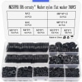 Miniatyrbillede 1 af 5: 700 stk. Høj kvalitet Sort Nylon Skive Afstandsstykke Sortiment Sæt (M2 M2.5 M3 M4 M5 M6 M8 M10 M12) - Med Æske