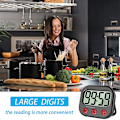 Miniatyrbild 2 av 5: Kök Timer, Digital Visuell Timer Magnetisk Klocka Stoppur Nedräkningstimer, Stor LCD-skärm Visar Stora Siffror