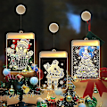 Miniatyrbilde 3 av 5: Julelys Julpynt Form Sugerkopp Vinduhengende Lys 3d Små Nattlys