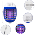 Miniatyrbild 4 av 4: Bug Zapper inomhus, flugfälla för inomhusbruk, elektronisk myggdödare myggzapper med blått ljus för vardagsrum, hem, kök,