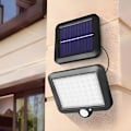 Miniatyrbillede 4 af 5: Udendørs solcellelamper med bevægelsessensor 56 COB LED solcellelamper udendørs projektør 120° IP65 vandtæt superlys stærk udendørs solcelle væglampe Retoo