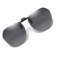 Polariserade clip-on solglasögon med fodral grå grå Grey