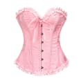 Korsetttoppar för kvinnor, Bustier Shapewear Underkläder, Spets Midja Push Up Body pink M