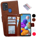 Miniatyrbillede 1 af 9: Beskyt din Samsung A21s - Læder etui! Svart