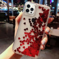 Miniatyrbild 3 av 10: iPhone 12 Pro - Flytande Glitter 3D Bling Skal Case Rosa
