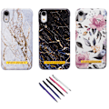Miniatyrbillede 1 af 7: iPhone XR - Beskyttelse af blomster / marmor Svart