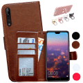 Pikkukuva 1 / 7: Huawei P20 Pro - PU nahkainen lompakkokotelo + rengas Brun