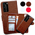 Miniatyrbillede 1 af 6: Huawei P40 Pro - PU Læder Pung Etui Brun
