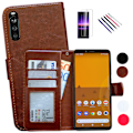 Miniatyrbillede 1 af 10: Sony Xperia 10 II - PU Læder Pung Etui Svart