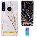 Miniatyrbillede 1 af 5: Huawei P30 Lite - Marmorbeskyttelse Svart