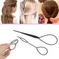 Miniatyrbillede 1 af 10: 2 stk. Topsy Tail Tool Hår Fletning Hestehale Maker Styling Tool