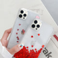 Miniatyrbild 9 av 10: iPhone 12 Pro - Flytande Glitter 3D Bling Skal Case Röd