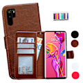 Miniatyrbillede 1 af 10: Huawei P30 Pro - PU Læder Pung Etui Svart