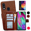 Pikkukuva 1 / 10: Samsung Galaxy A40 - PU Nahkainen Lompakkokotelo Svart